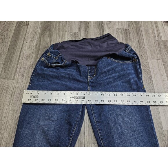 (3/$35) Old Navy Maternity Jeans Women 6 Denim Full Belly Panel Cropped Straight - Picture 8 of 11